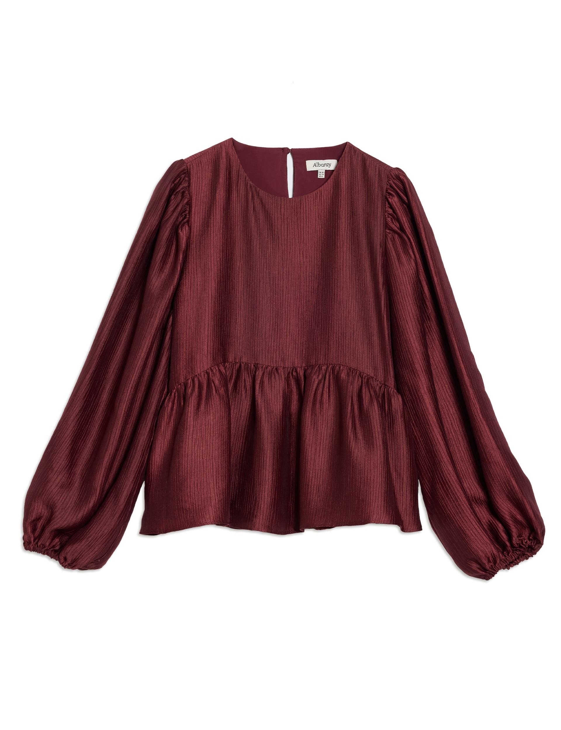 Crinkle Long Sleeve Satin Top - image 2
