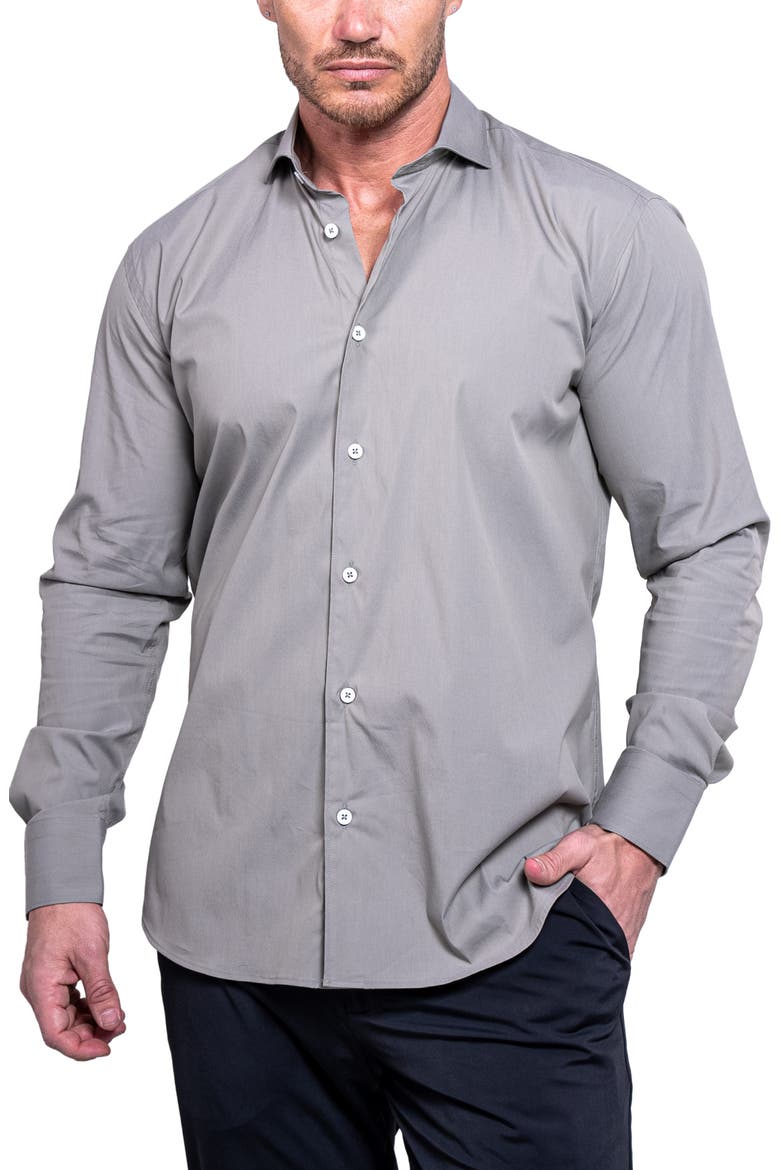 Einstein Aristocratluxestretch Button-Up Shirt, Alternate, color, GREY