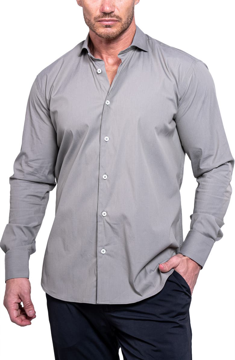 Maceoo Einstein Aristocratluxestretch Button-Up Shirt, Alternate, color, Grey