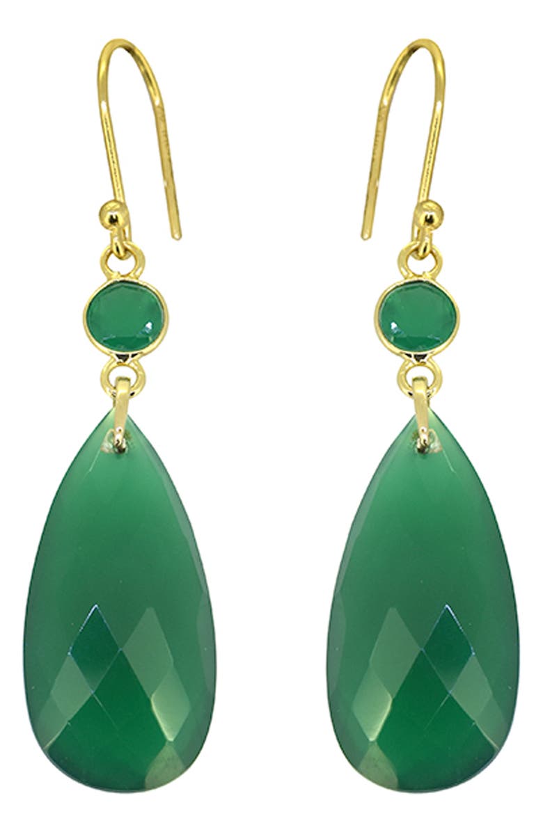 YS GEMS Green Onyx Drop Earrings, Main, color, Green