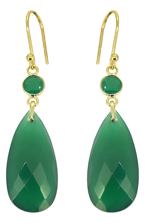 Green Onyx Drop Earrings