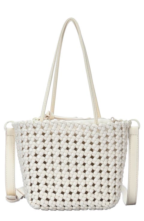 Open Weave Tote Bag with Zip Pouch