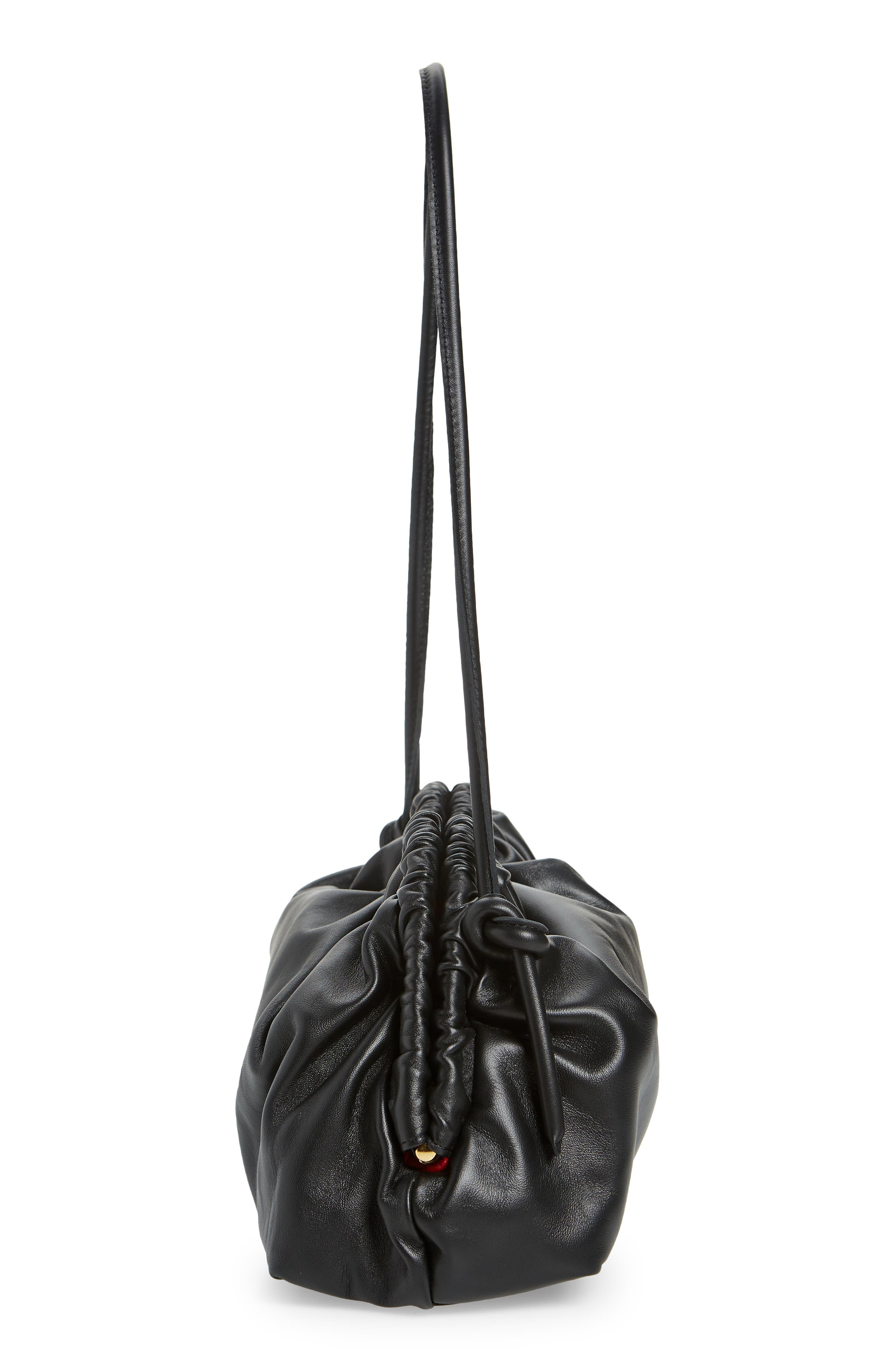 Mansur Gavriel Small Cloud Leather Clutch, Alternate, color, Black/ Flamma