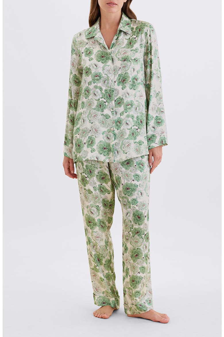 Florence Cotton Sateen Pajamas, Main, color, TEA GREEN