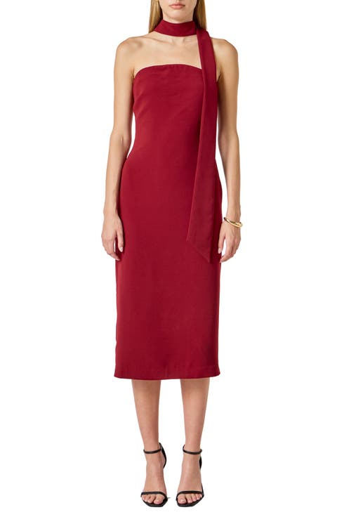 Choker Tie Sleeveless Midi Dress