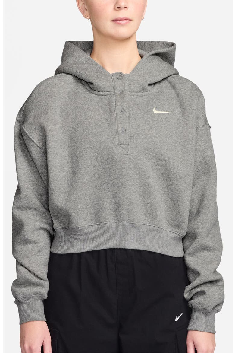 Sportswear Phoenix Fleece Crop Sweatshirt, Main, color, DARK GREY HEATHER/ BASE GREY