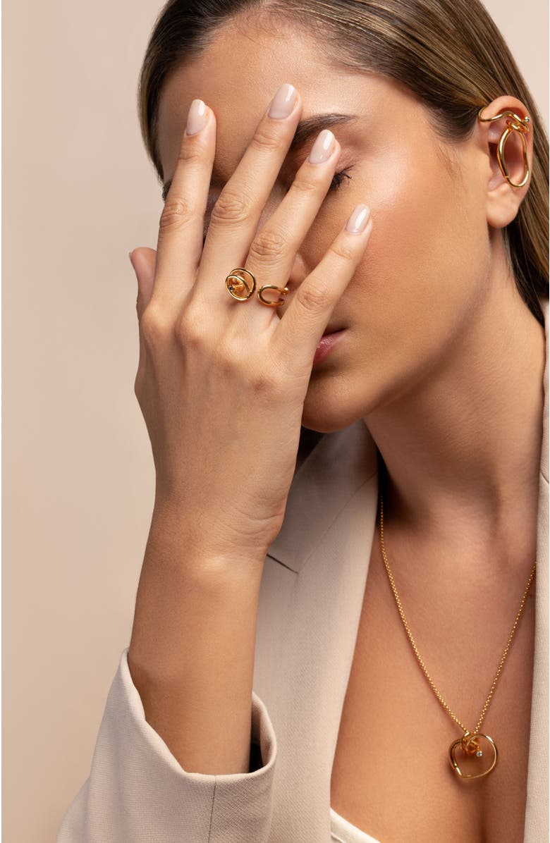 PIERETTI Coraline  zirconia ring, Alternate, color, Gold Plate