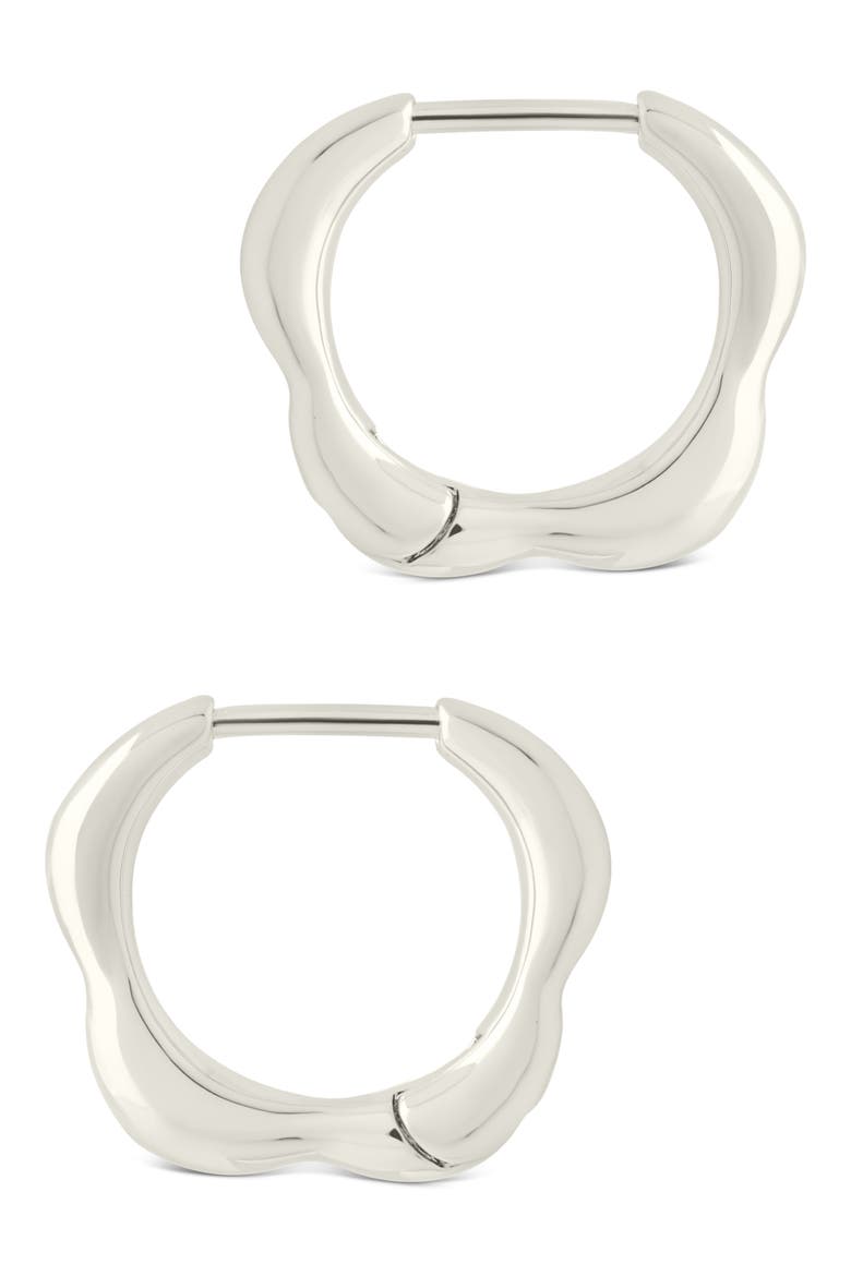 Aileen Molten Micro Hoop Earrings, Alternate, color, SILVER