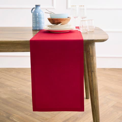Dru Cotton Linen Solid Table Runner