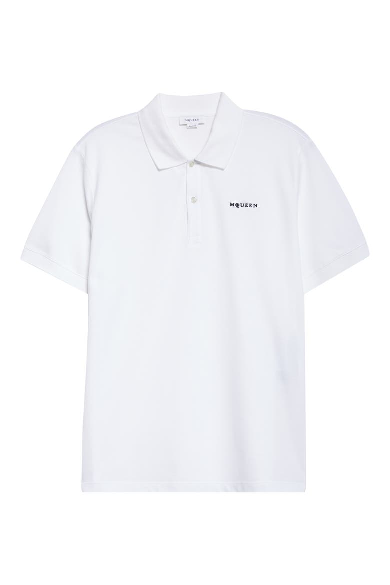 Embroidered Logo Cotton Piqué Polo, Alternate, color, OPTICAL WHITE