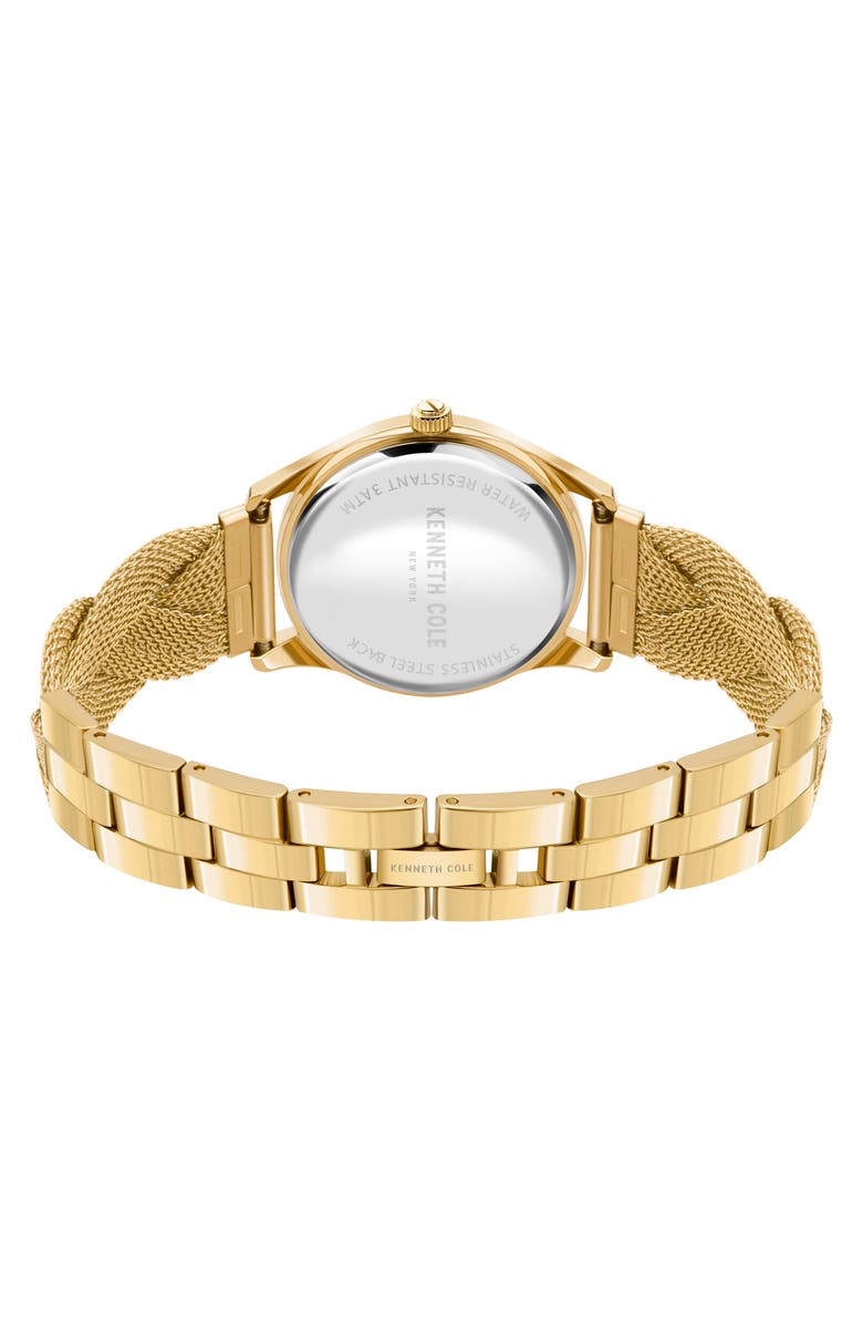 Kenneth Cole New York Diamond Accent Braided Mesh Bracelet Watch, 34mm, Alternate, color, 
