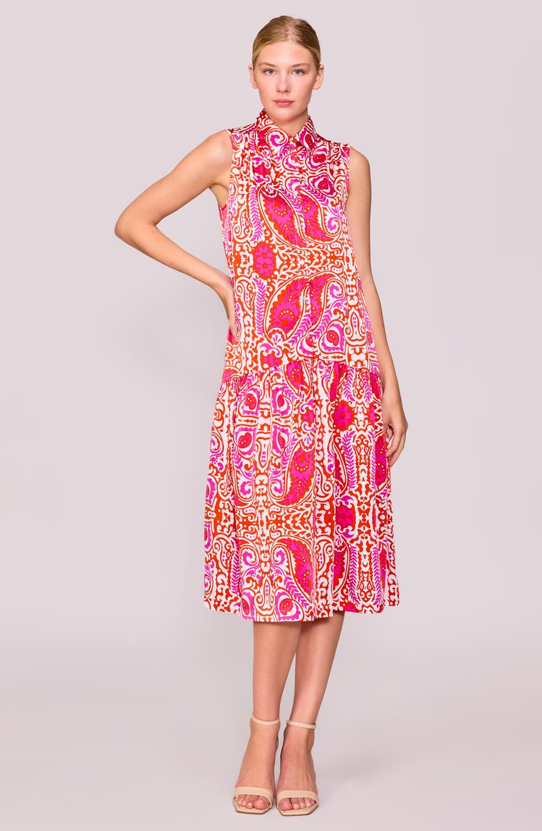 MELLODAY Sleeveless Shirtdress, Alternate, color, Ivory / Red