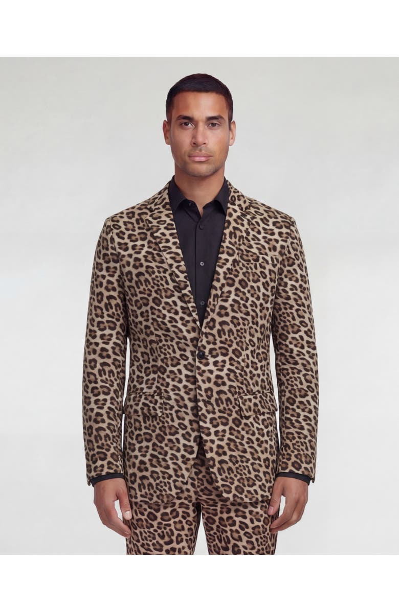 Lords of Harlech Leopard Mens Tailored Blazer, Main, color, Leopard Brown