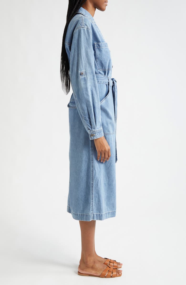 Veronica Beard Evelyn Long Sleeve Denim Shirtdress, Alternate, color, 