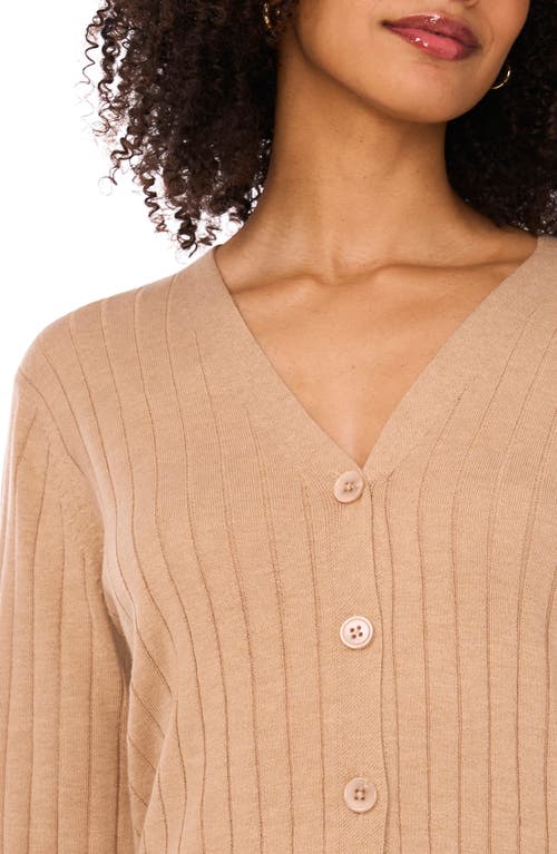 Ted Baker Rib Cardigan In Neutral