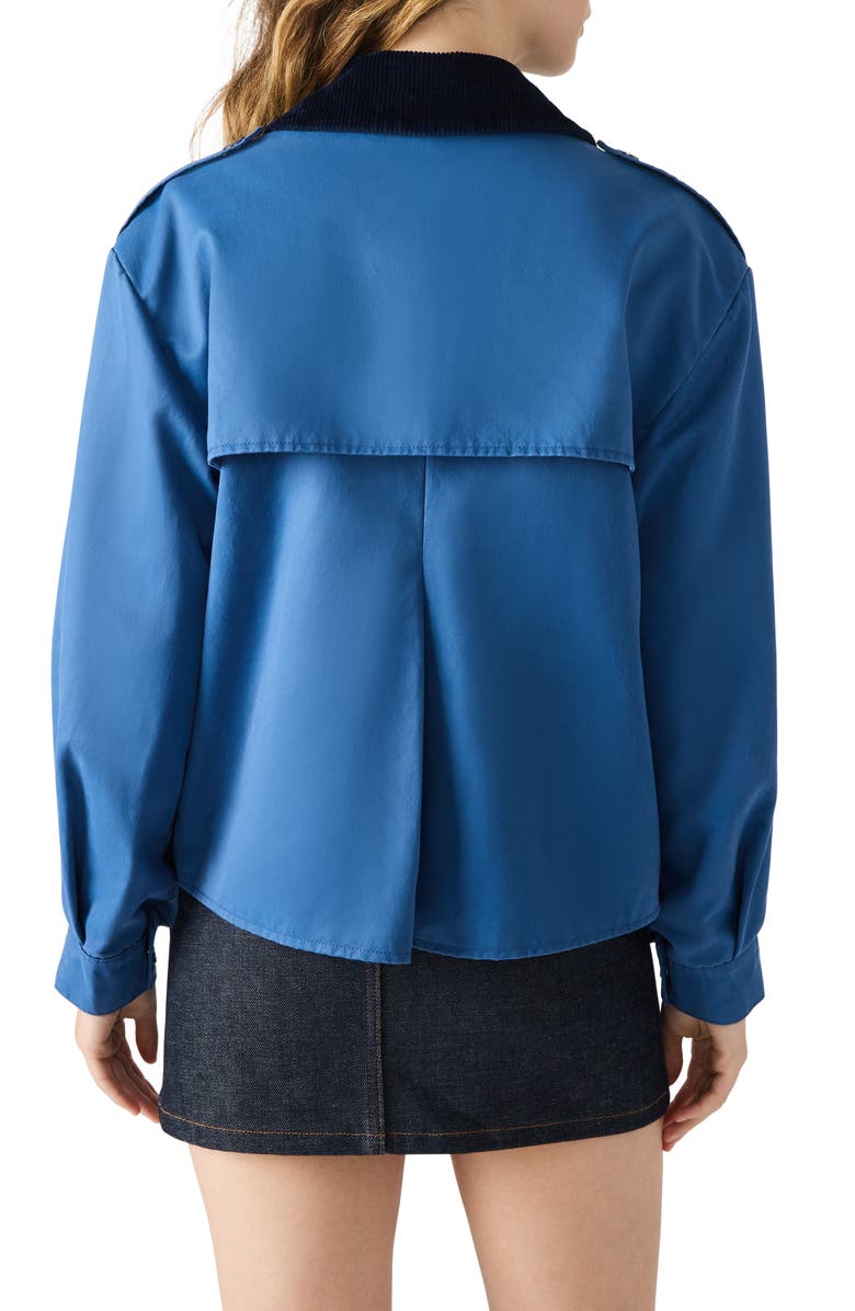 Steve Madden Luisa Twill Jacket, Alternate, color, Dusty Blue