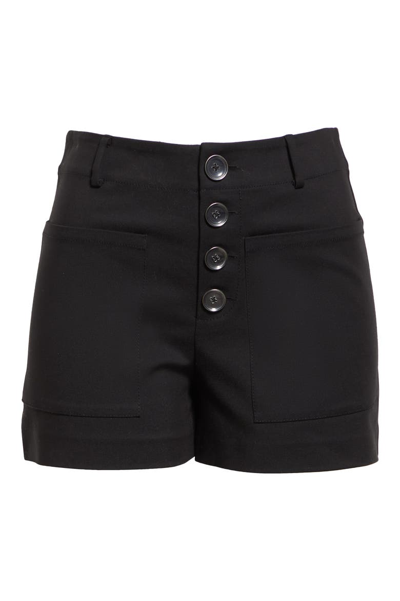 Marjory Cotton Blend Shorts, Alternate, color, BLACK