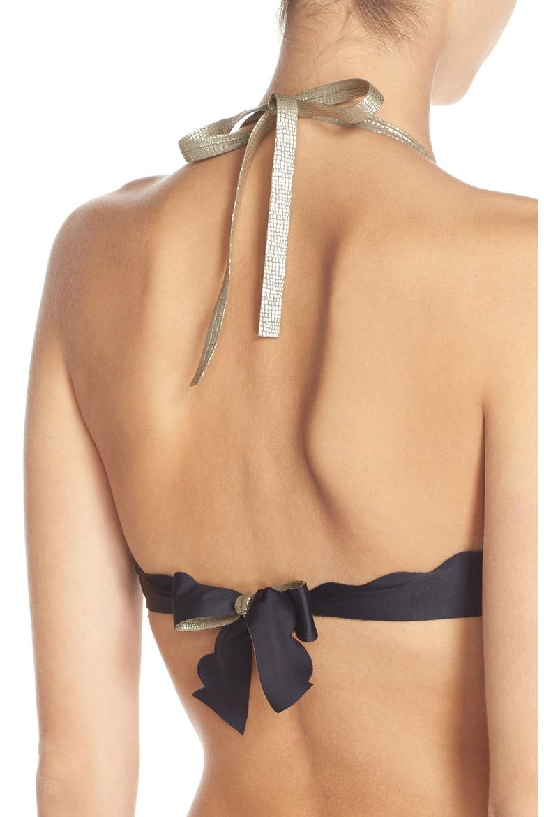 Reversible Scalloped Bikini Top, Alternate, color, ORO