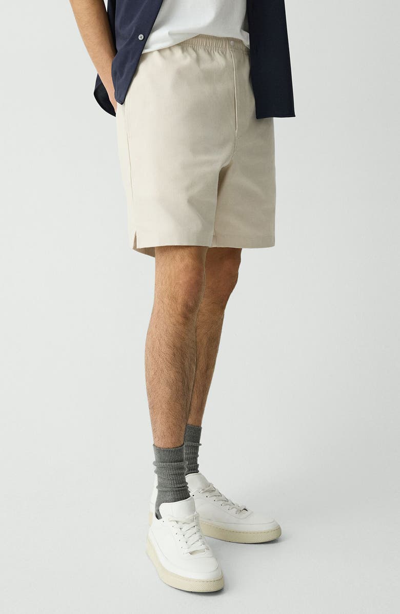 Theory Easy Elastic Waist Stretch Twill Shorts, Alternate, color, Sand