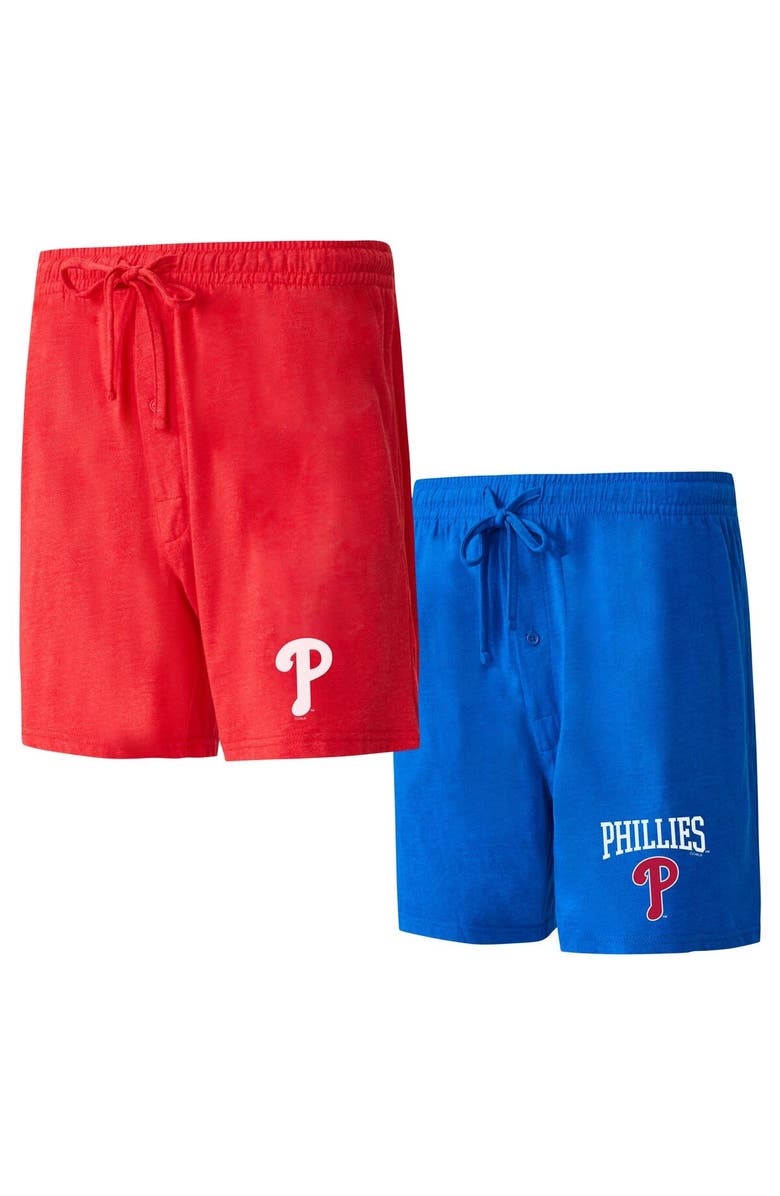 CONCEPTS SPORT Men's Concepts Sport Red/Royal Philadelphia Phillies Two-Pack Meter Sleep Shorts, Alternate, color,
