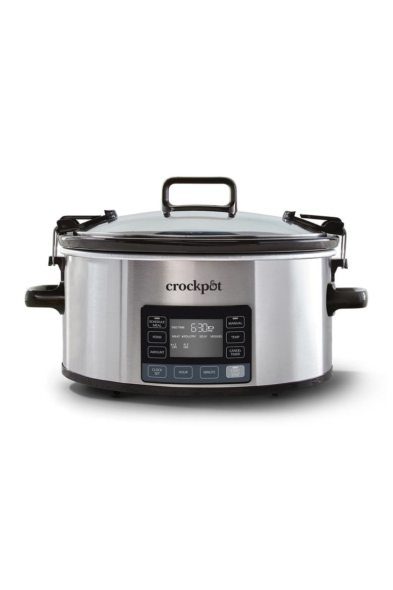 MyTime Cook & Carry Programmable 7-Quart Slow Cooker, Main, color, Stainless Steel