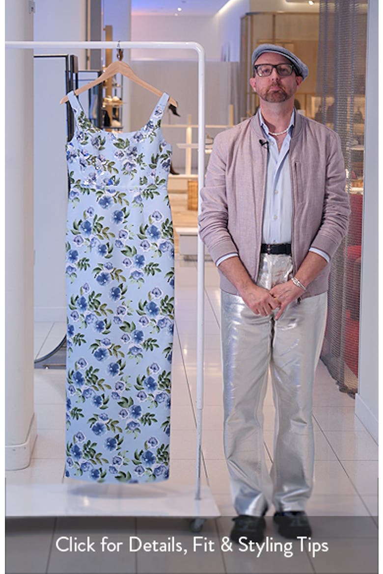 Lana Sequin Detail Floral Pencil Gown video