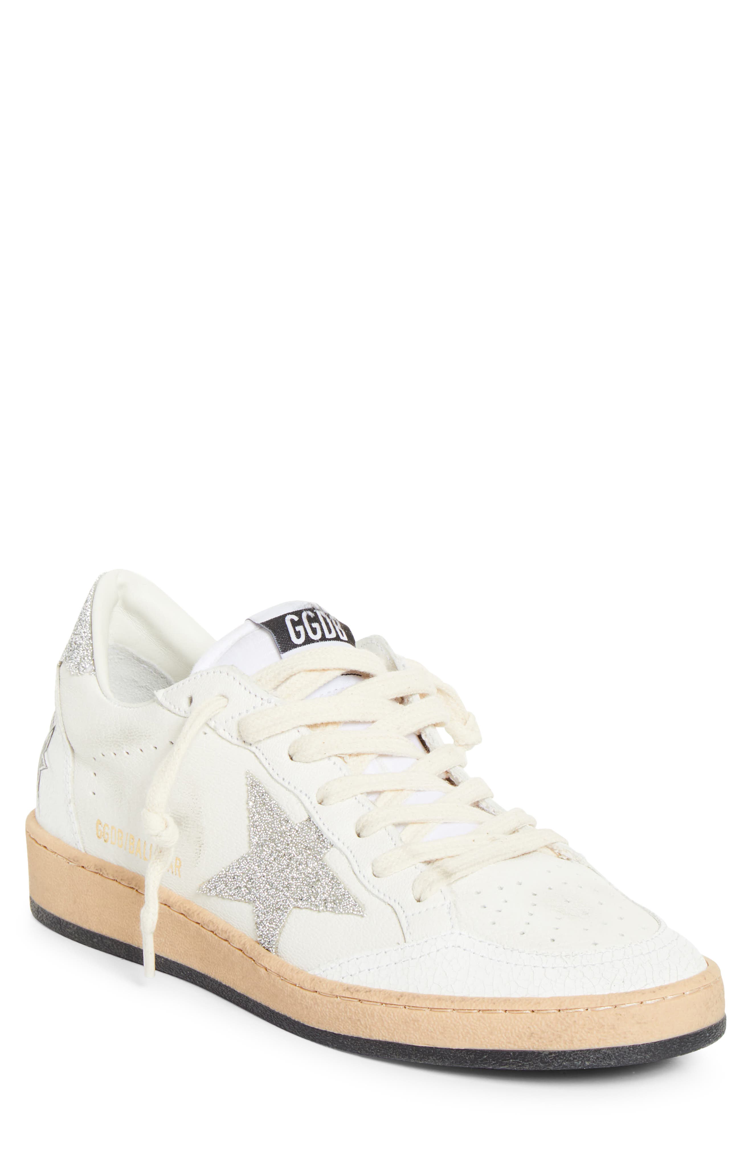 Golden Goose Ball Star Low Top Sneaker, Main, color, White/ Silver