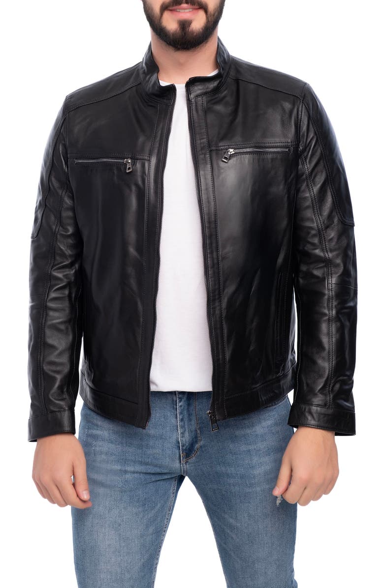 VELLAPAIS Soft Leather Jacket, Main, color, Black