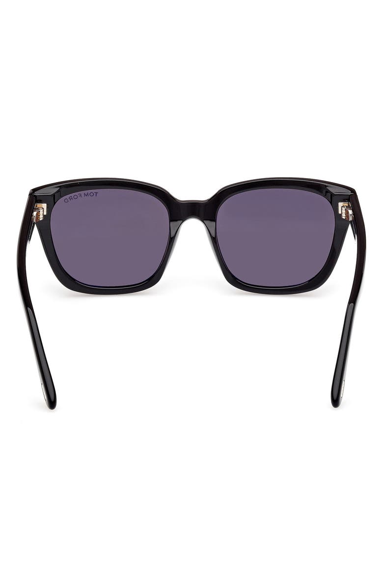 TOM FORD Haylay 53mm Square Sunglasses, Alternate, color, Shiny Black Eco / Smoke Lenses