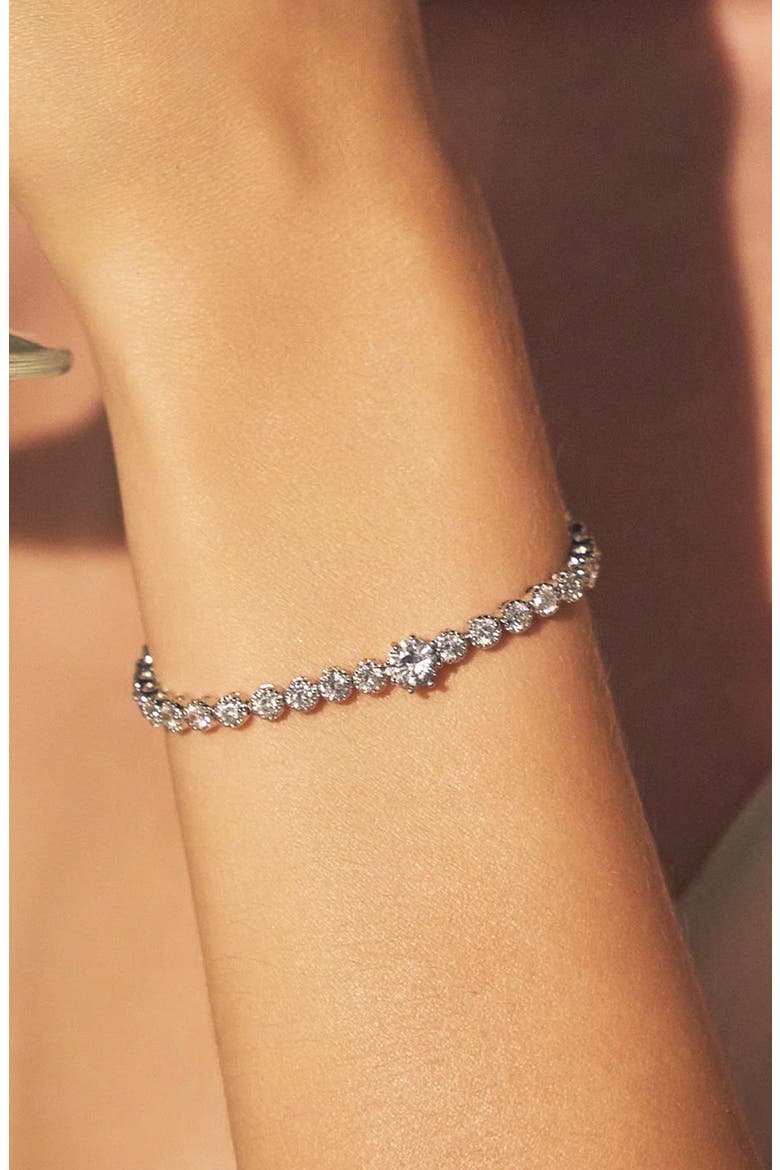 Celeste Tennis Bracelet Dainty Sparkle Trendy Statement Gift, Alternate, color, Silver