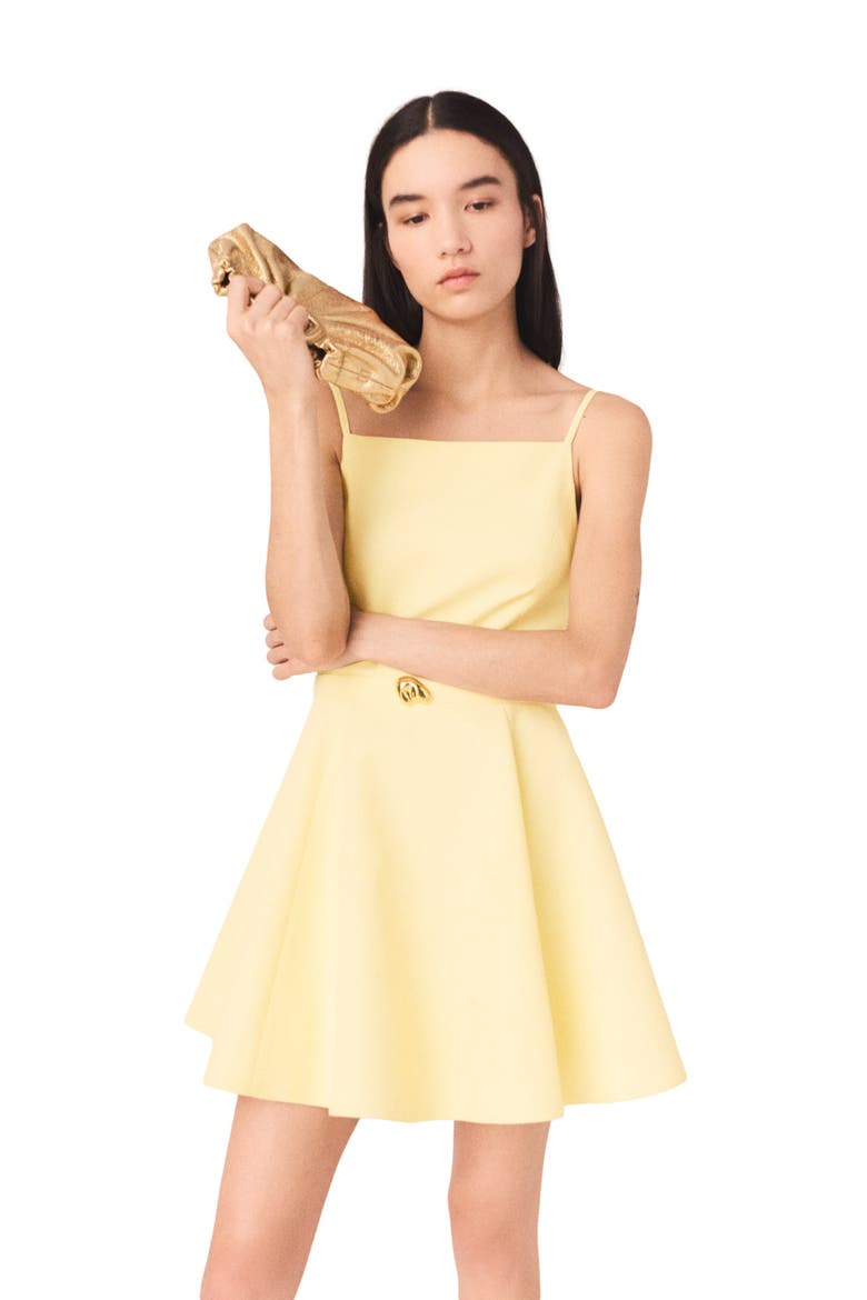 Strappy flared dress, Alternate, color, Pale yellow