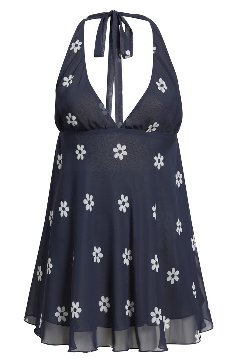 Bella Venice Ryan Daisy Print Halter Neck Minidress, Alternate, color, Navy