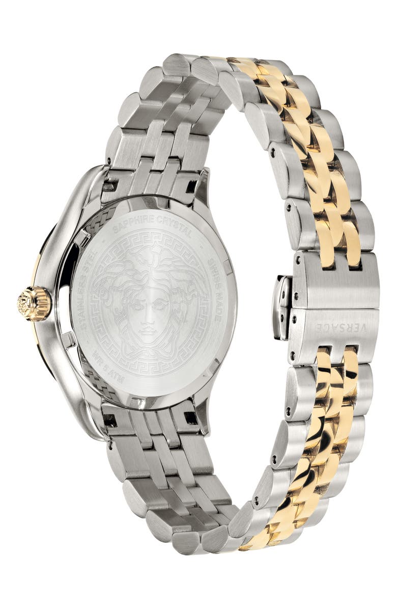 Versace Hellenyium Bracelet Watch, 36mm, Alternate, color, Two Tone