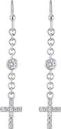 ATHRA LUXE Cubic Zirconia & Cross Charm Drop Earrings
