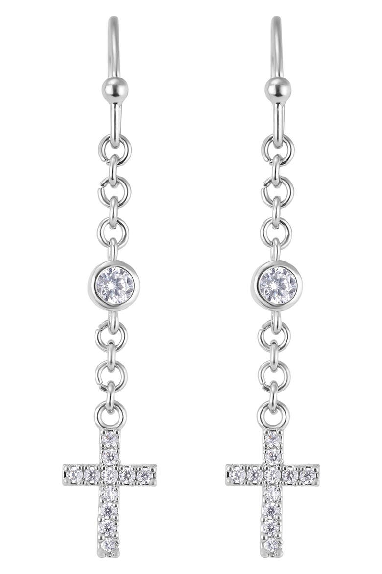 Cubic Zirconia & Cross Charm Drop Earrings video