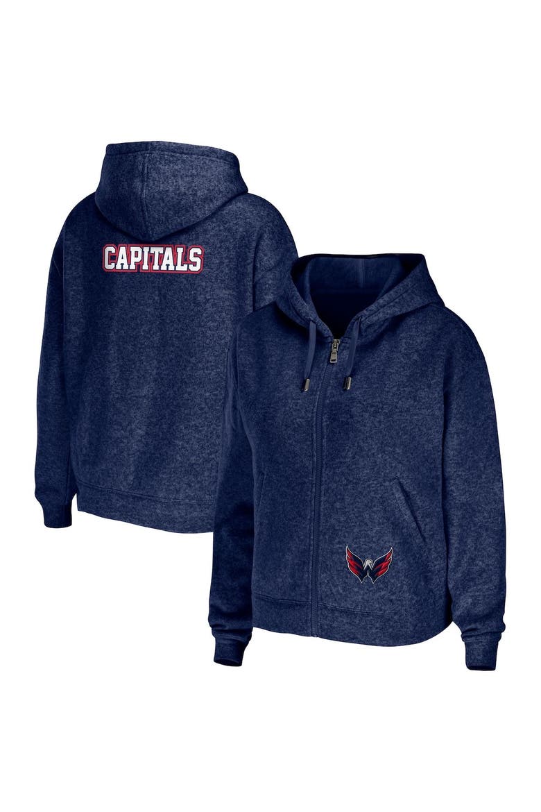 Women's WEAR by Erin Andrews Navy Washington Capitals Full-Zip Hoodie, Alternate, color, Navy