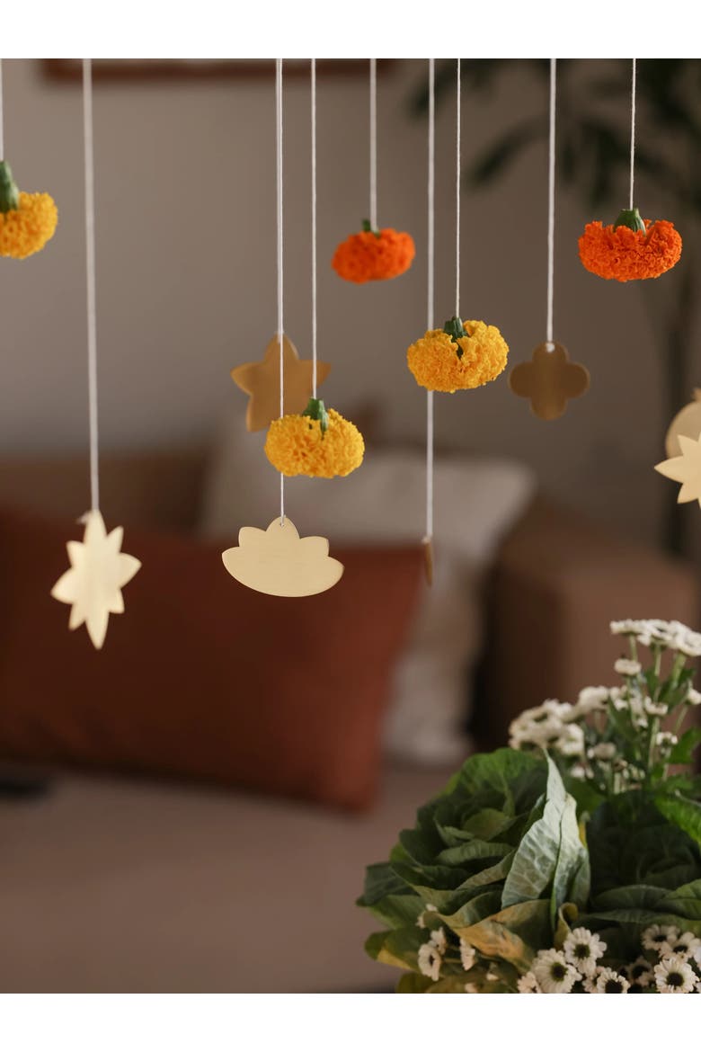 Foliage Brass Ornaments - Set of 7, Alternate, color, Brass