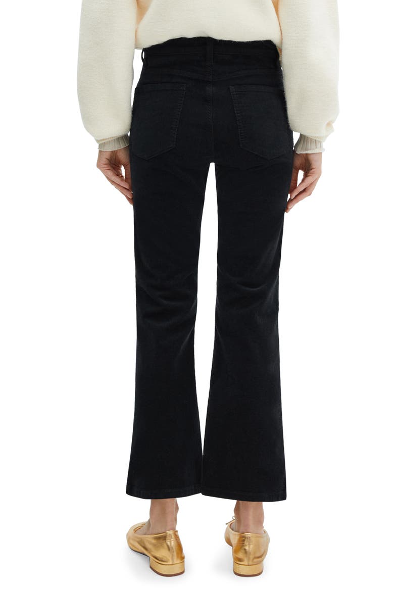 Crop Flare Corduroy Jeans, Alternate, color, BLACK