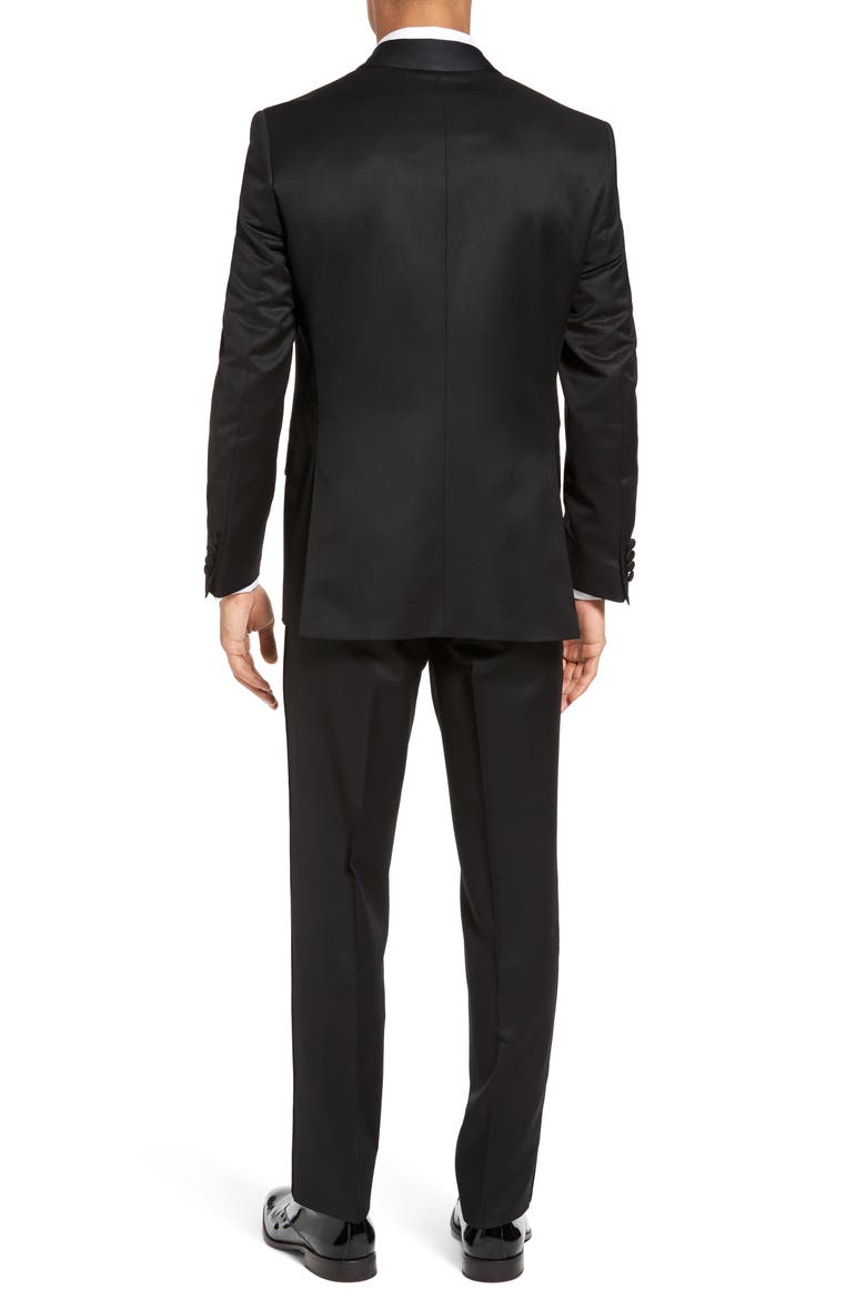 Josh Trim Fit Wool Tuxedo, Alternate, color, BLACK