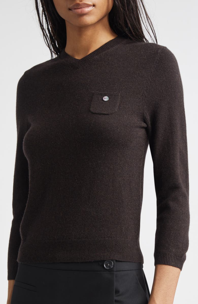Sandy Liang Bisky Wool & Cashmere Sweater, Alternate, color, Brown
