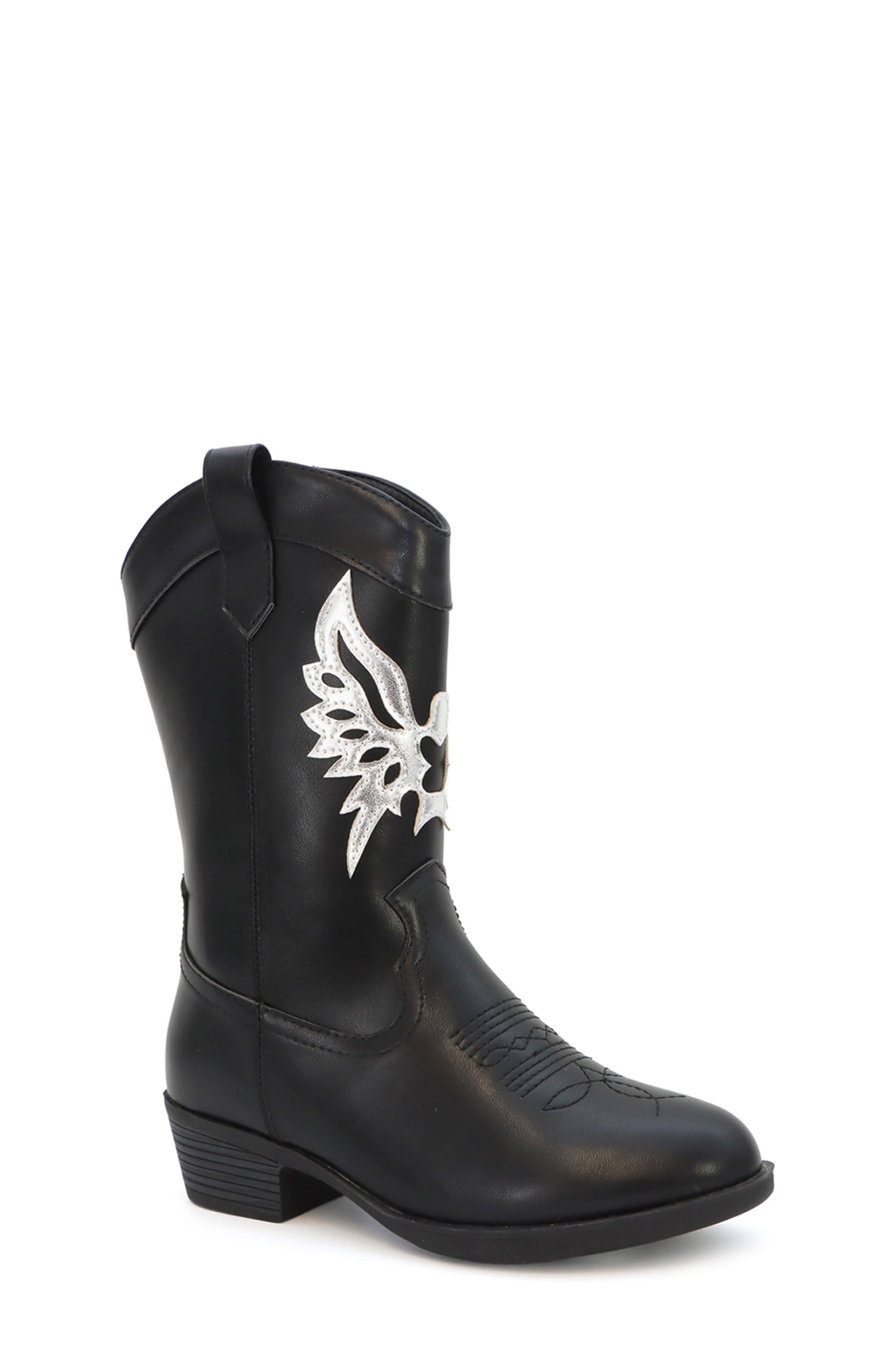 YOKI Kids' Dixi Wing Cowboy Boot