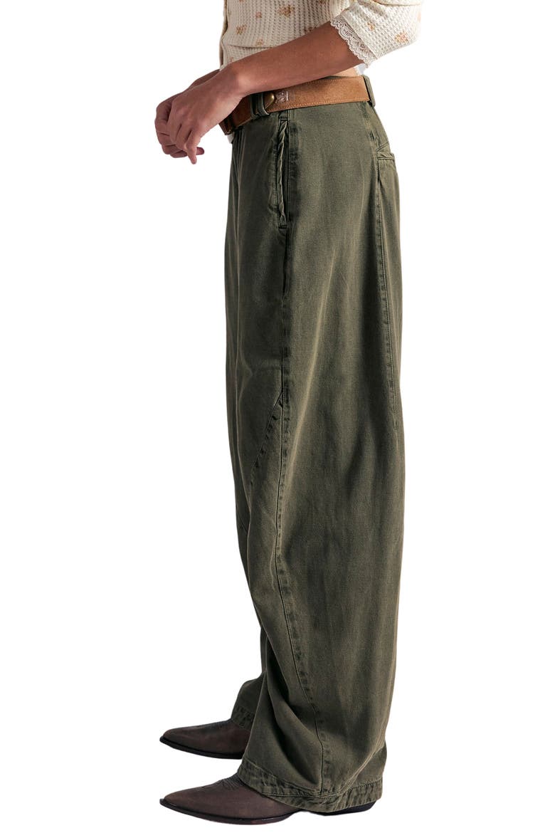 Spotlight Washed Barrel Leg Trousers, Alternate, color, DUSTY OLIVE