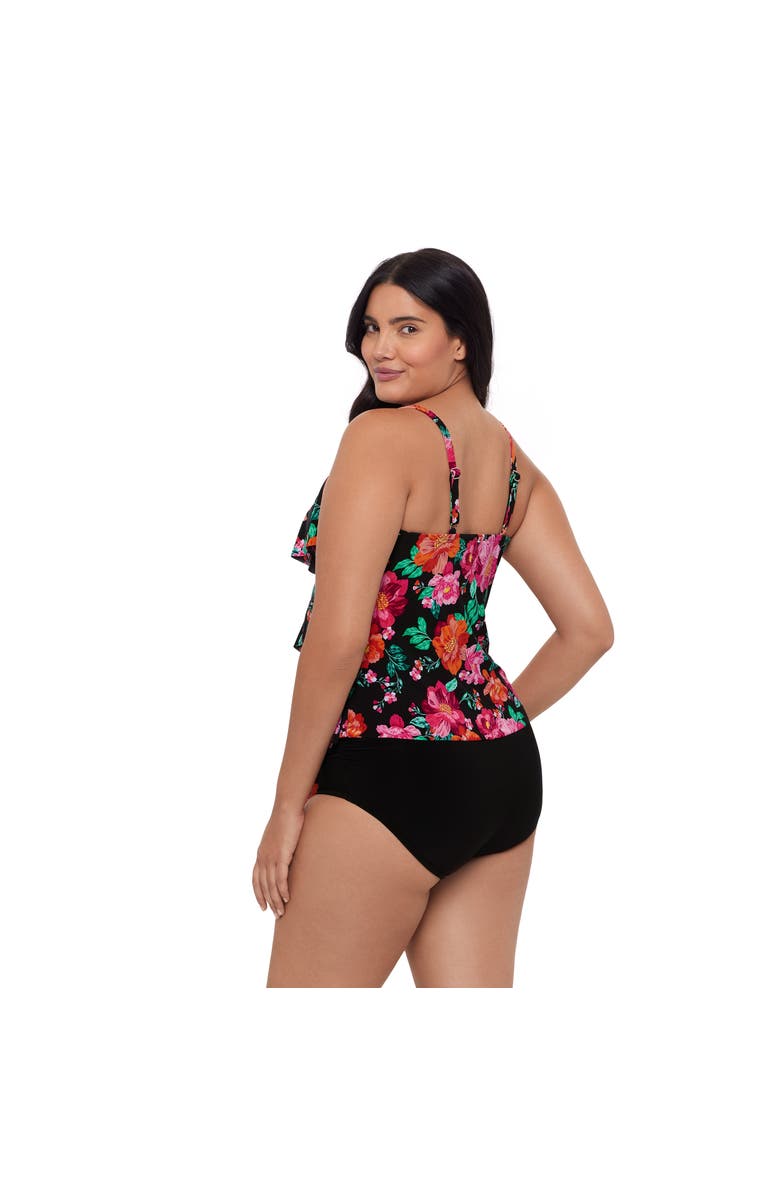 Trimshaper Lena 4 Tier Ruffle Tankini Swim Top, Alternate, color, Hothouse Garden