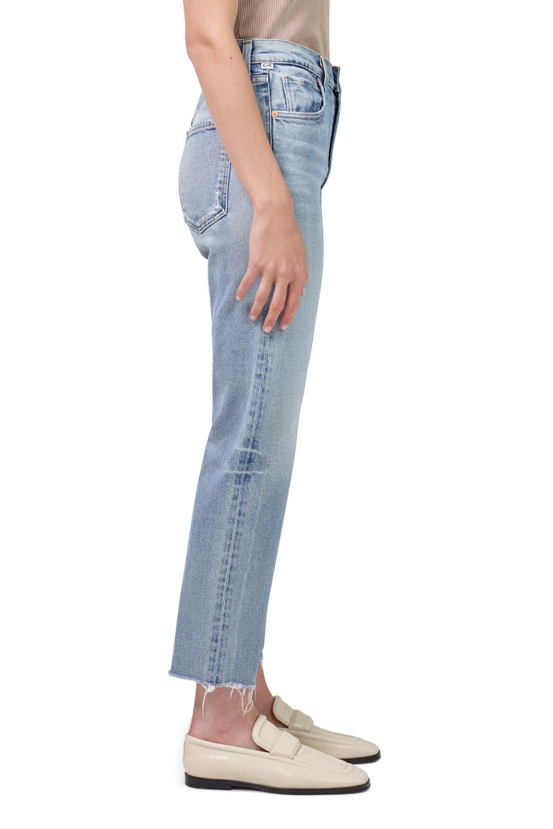 Daphne High Waist Raw Hem Crop Stovepipe Jeans, Alternate, color, CHECKMATE