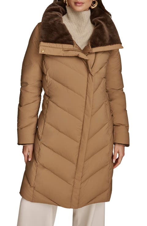 Water Resistant Chevron Down Puffer Coat