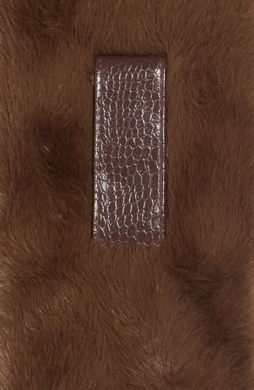 La Fiorentina Faux Fur Pull Through Scarf In Brown
