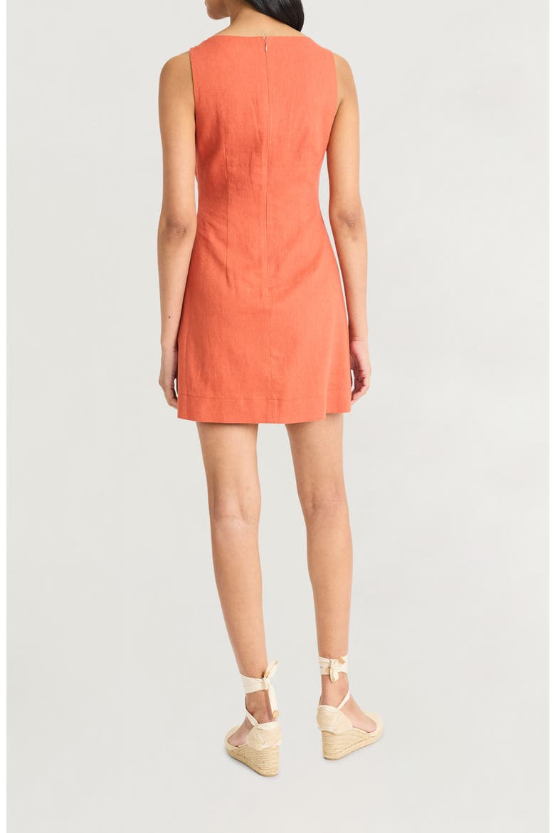 Square Neck Linen Blend Minidress, Alternate, color, BRUSCHETTA