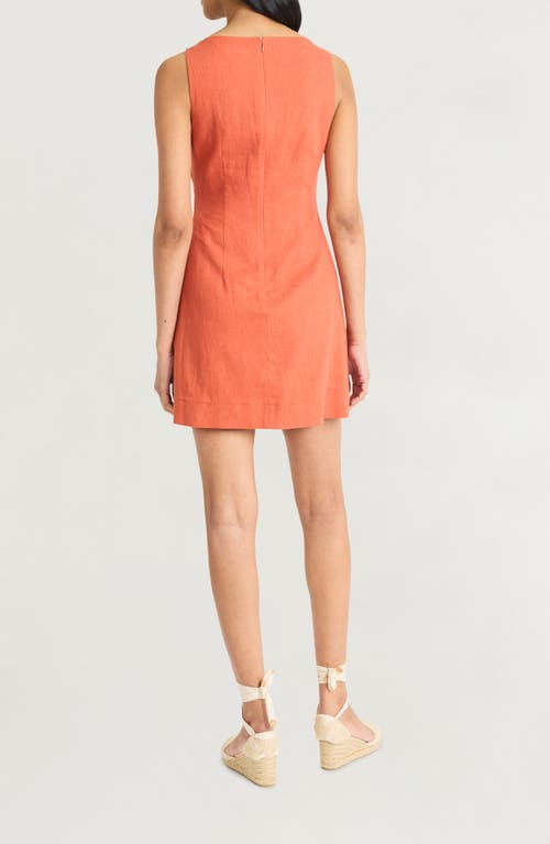THE GOOD JOURNEY THE GOOD JOURNEY SQUARE NECK LINEN BLEND MINIDRESS 