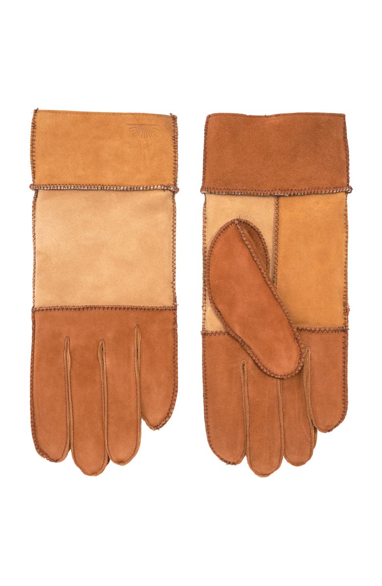 Faherty Patchwork Glove, Alternate, color, Brown