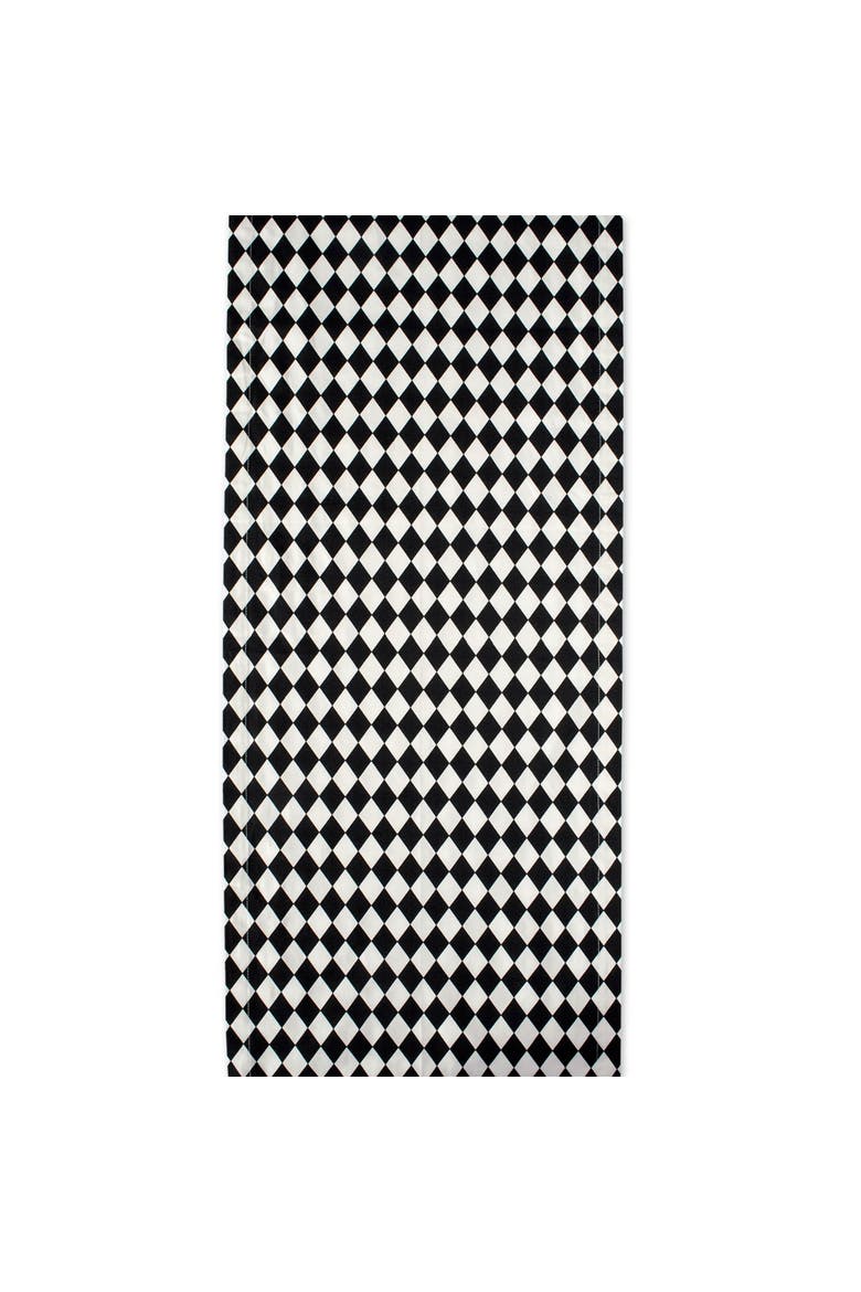Harlequin Print Table Runner Black/ Cream, Alternate, color, Harlequin Print